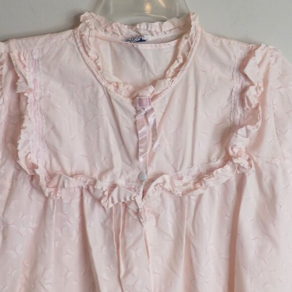 Vtg Ballet New York 2 Pc. Robe and Gown Butterfly Pink White Lace Ribbon Large - Picture 3 of 12